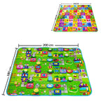 Tapis d'éveil XXL réversible avec motifs colorés pour bébé, 180x200cm.