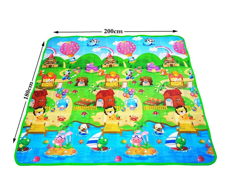 Tapis d'éveil XXL réversible pour bébé avec motifs ludiques.