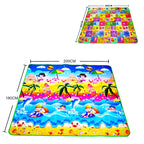 Tapis d'éveil réversible pour enfants, thème plage et animaux, 180x200cm.