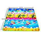 Tapis d'éveil XXL coloré, thème plage et mer, 180x200 cm.