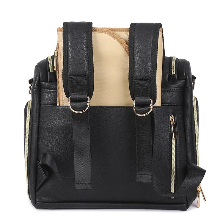 Sac à dos à langer en cuir PU, pratique et élégant