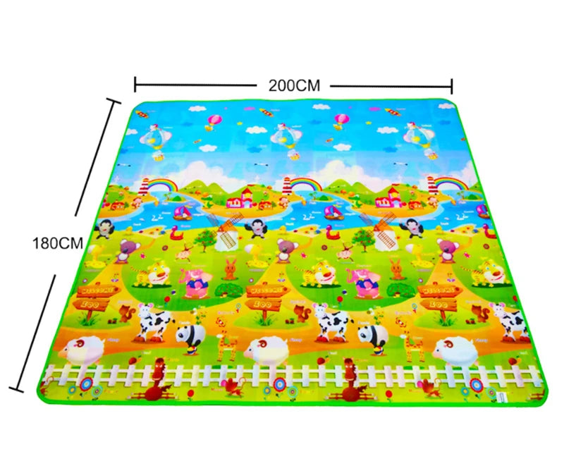 Tapis d'éveil XXL coloré, réversible, pour bébé, 180x200cm.