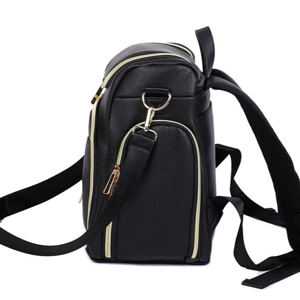 Sac à dos à langer en cuir PU, pratique et élégant