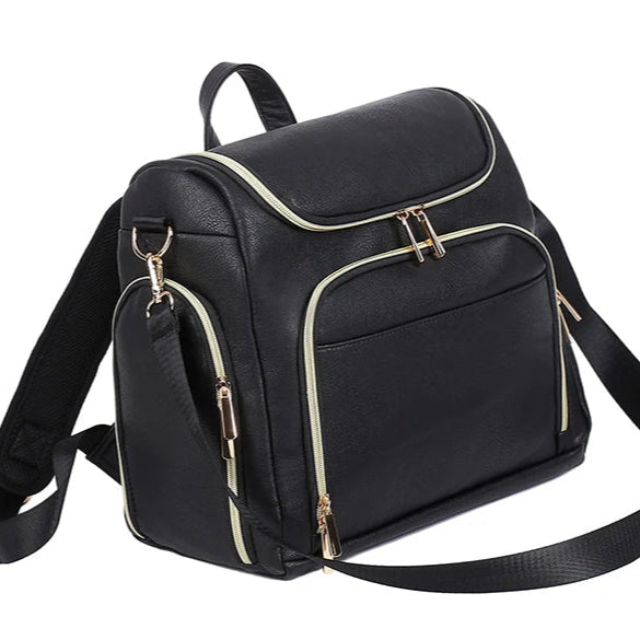 Sac à dos à langer en cuir PU, pratique et élégant