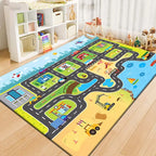 Tapis Voiture Enfant - Ville Miniature et Piste de Course en Polyester