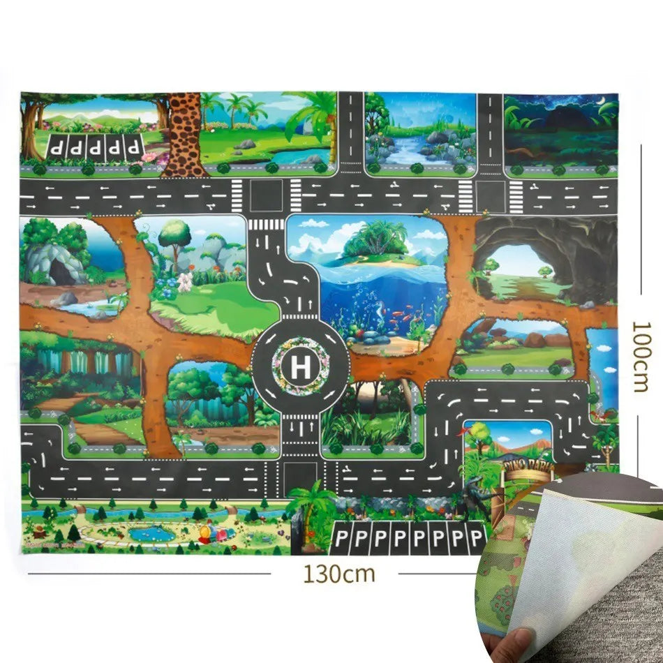 Tapis de Jeu Voiture pour Enfants - Circuit de Circulation, Imperméable, 100x130cm