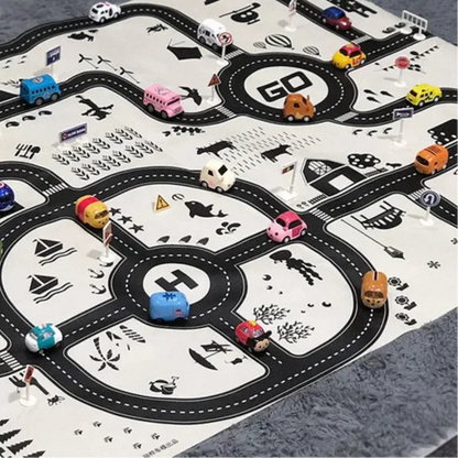 Tapis de Jeu Routier XXL pour Enfants 130x100cm