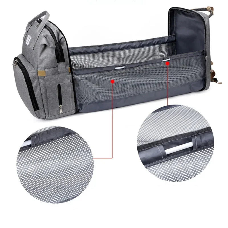 Sac à dos à langer multifonction - Matelas intégré, Isolation pour biberon