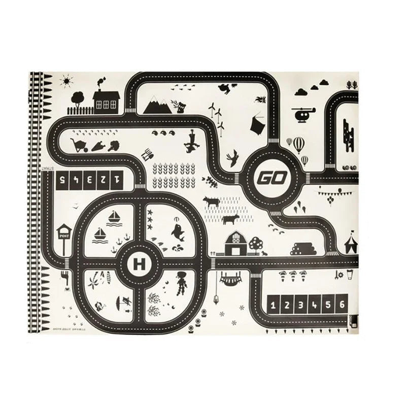 Tapis de Jeu Routier XXL pour Enfants 130x100cm