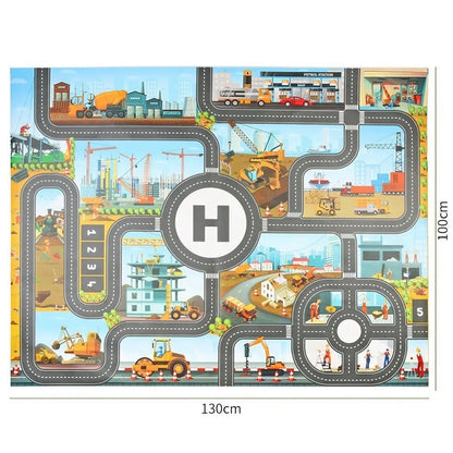 Tapis de Jeu Voiture pour Enfants - Circuit de Circulation, Imperméable, 100x130cm