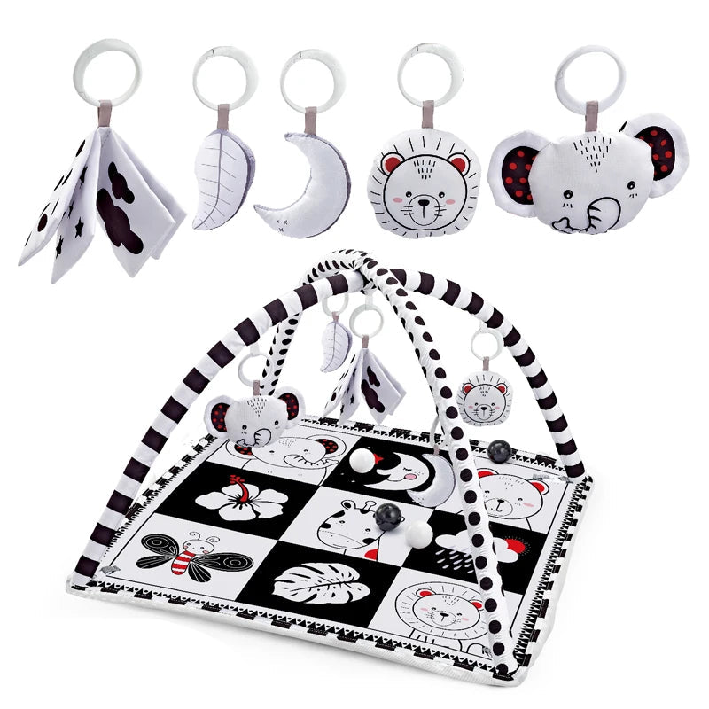 Tapis d'éveil en coton avec barrière - Aire de jeu éducative pour bébés