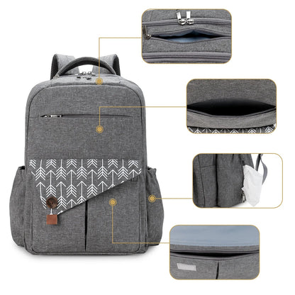 Sac à dos à langer: Design hydrofuge, Confort voyage, Rangement facile