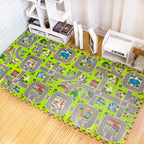 Tapis de jeu enfant routes - Dalles de Moquette, Créatif et Éducatif, 9 pièces