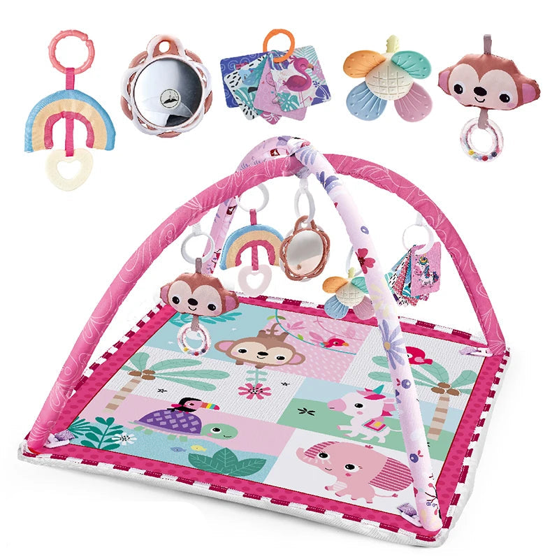 Tapis d'éveil en coton avec barrière - Aire de jeu éducative pour bébés
