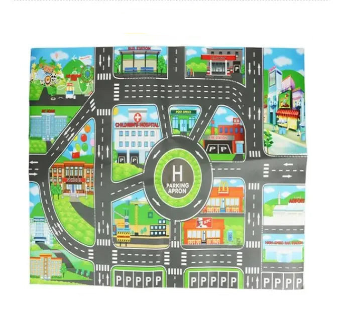 Tapis de Jeu Routier XXL pour Enfants 130x100cm