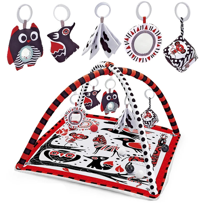 Tapis d'éveil en coton avec barrière - Aire de jeu éducative pour bébés