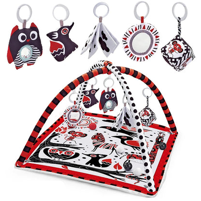 Tapis d'éveil en coton avec barrière - Aire de jeu éducative pour bébés