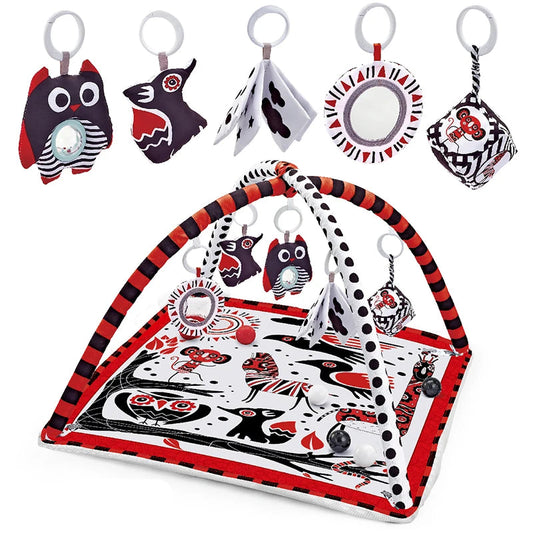 Tapis d'éveil en coton avec barrière - Aire de jeu éducative pour bébés