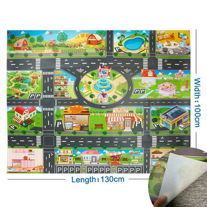 Tapis de Jeu Voiture pour Enfants - Circuit de Circulation, Imperméable, 100x130cm