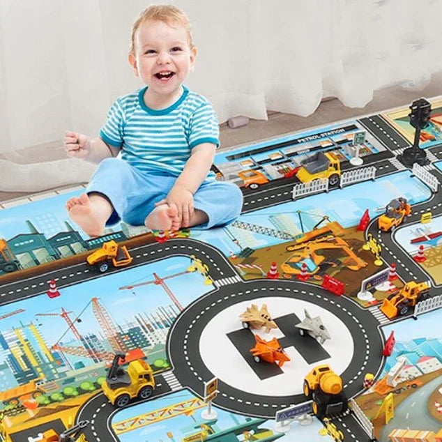 Tapis de Jeu Routier XXL pour Enfants 130x100cm
