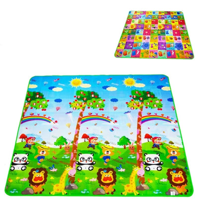 Tapis d'éveil réversible XXL avec motifs animaux et alphabets pour enfants.