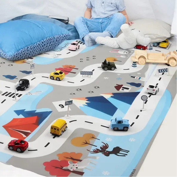Tapis de Jeu Routier XXL pour Enfants 130x100cm
