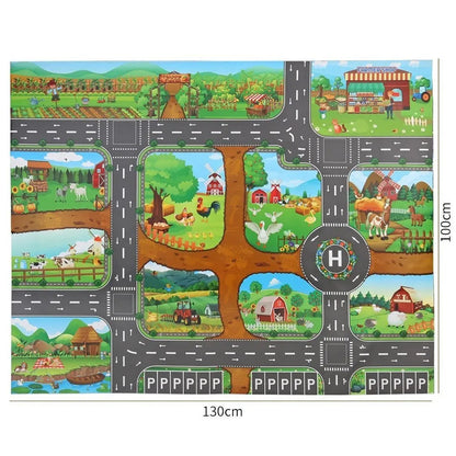 Tapis de Jeu Voiture pour Enfants - Circuit de Circulation, Imperméable, 100x130cm