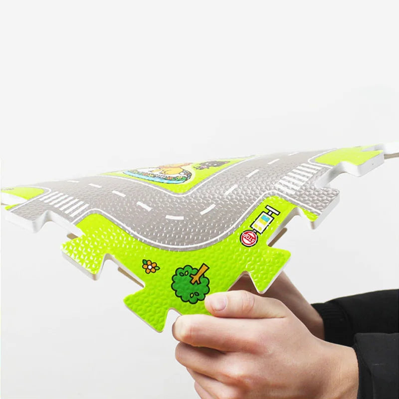 Tapis de jeu enfant routes - Dalles de Moquette, Créatif et Éducatif, 9 pièces