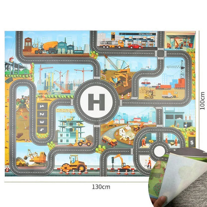 Tapis de Jeu Voiture pour Enfants - Circuit de Circulation, Imperméable, 100x130cm