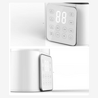 Chauffe-biberon blanc avec écran numérique et boutons de contrôle.